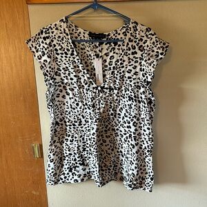 Button-up Short Sleeved Blouse